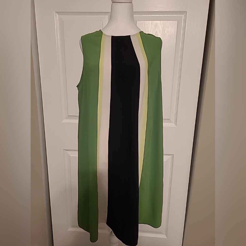 The Limited Green and Black Colorblock Dress